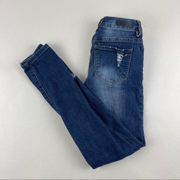 Denim Couture Red Jeans Womens 0 Blue Denim Distressed - Picture 1 of 11